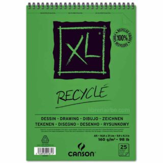 Bloc de Papel Reciclado para Dibujo CANSON XL® Recyclé con 25 Hojas de 160 g Tamaño A5