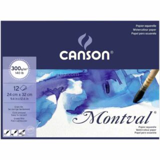 Bloc de Papel para Acuarela CANSON Montval® con 12 Hojas de 300 g (24 x 32 cm)