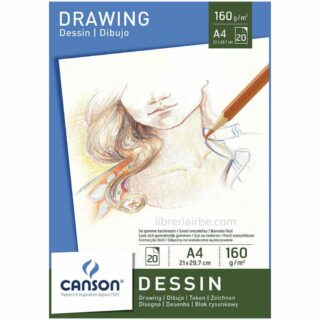 Bloc de Papel para Dibujo CANSON con 20 Hojas de 160 g Tamaño A4
