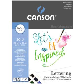 Bloc de Papel para Lettering con Técnicas Mixtas CANSON con 20 Hojas de 200 g (24 x 32 cm)