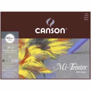 Bloc de Papel para Pasteles Tonos Grises CANSON Mi-Teintes® con 30 Hojas de 160 g (24 x 32 cm)