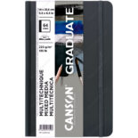 Cuaderno de Dibujo, para Multitécnicas, CANSON GRADUATE Mixed Media, Tapa Dura, con 32 Hojas de Color Gris, de 220 g/m², Tamaño A5