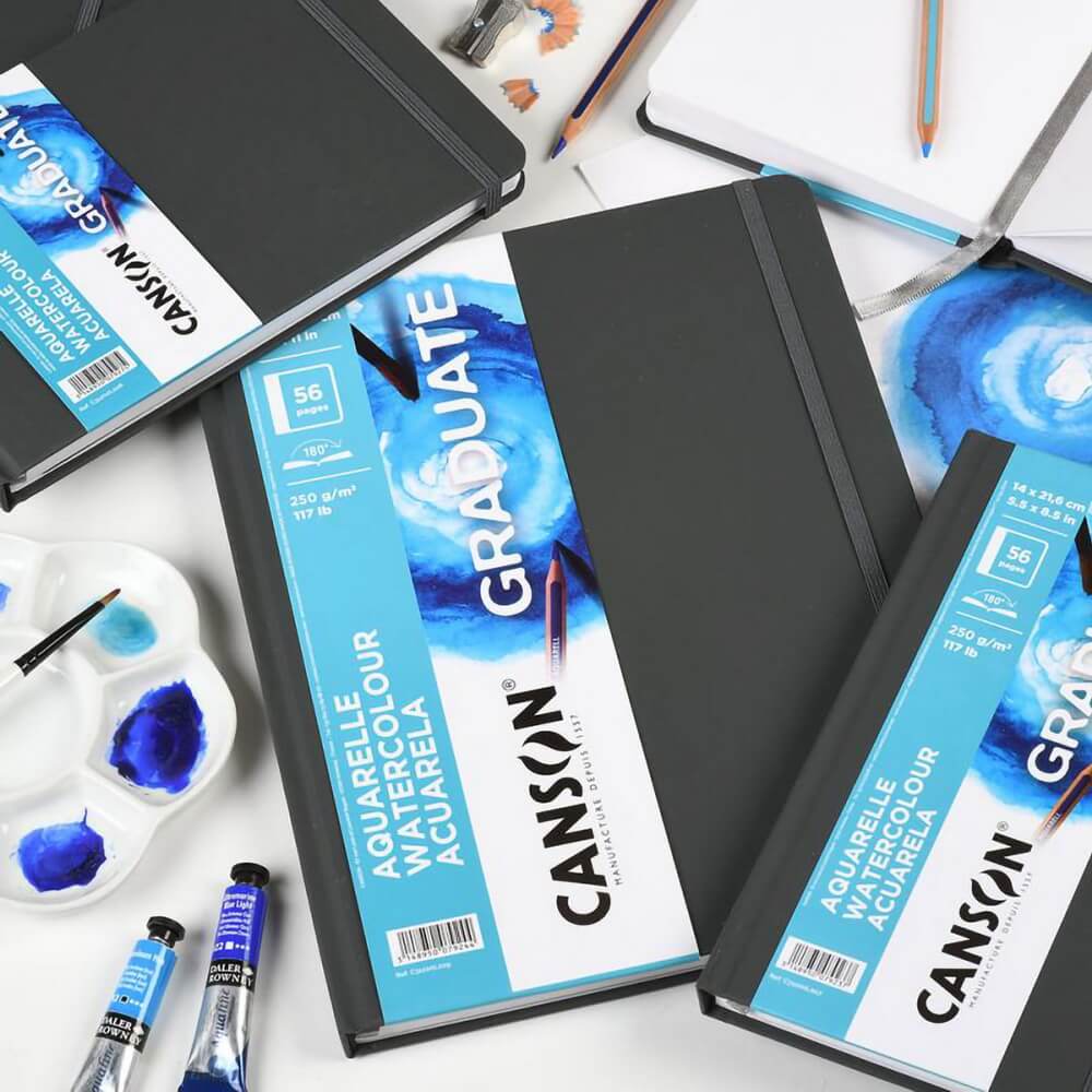 Cuaderno de Dibujo, para Pintar con Acuarelas, CANSON GRADUATE Aquarelle, Tapa Dura, con 28 Hojas de 250 g/m², Tamaño Carta - Imagen 4
