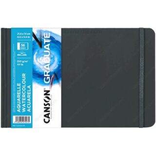 Cuaderno de Dibujo, para Acuarelas CANSON GRADUATE, con 28 Hojas de 250 g-m², Tamaño A5