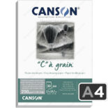 Papel de Dibujo CANSON -C- à grain®, Bloc con 30 Hojas de 250 g-m², Tamaño A4 - Gris