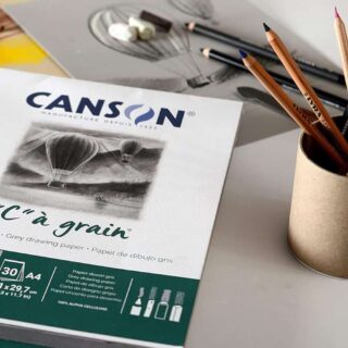 Papel de Dibujo CANSON C a grain® Bloc con 30 Hojas de 250 g m² Tamano A4 Gris Vista Librería IRBE Cochabamba Bolivia