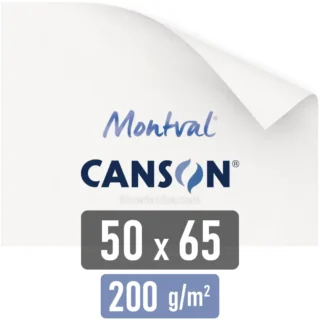 Papel para Pintar con Acuarelas, CANSON Montval®, Pliego de 50 x 65 cm, 200 g-m²
