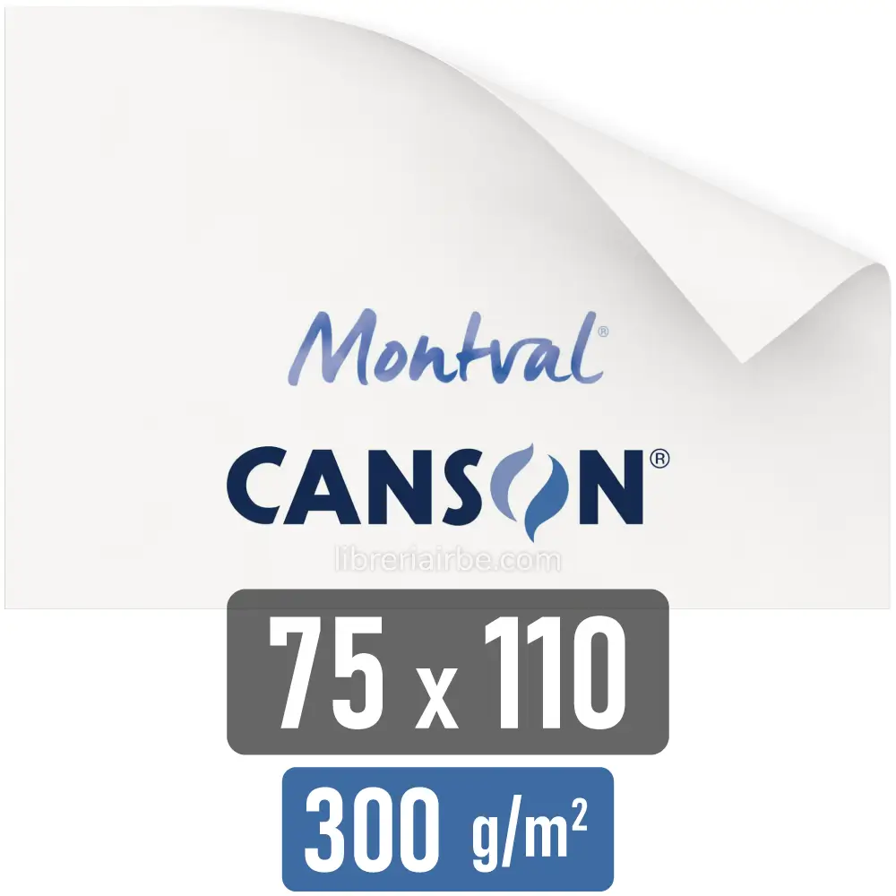 Papel para Pintar con Acuarelas, CANSON Montval®, Pliego de 75 x 110 cm, 300 g-m²