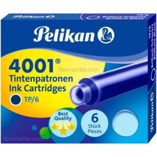 Set 6 Cartuchos de Tinta para Pluma Fuente Pelikan 4001 - Azul