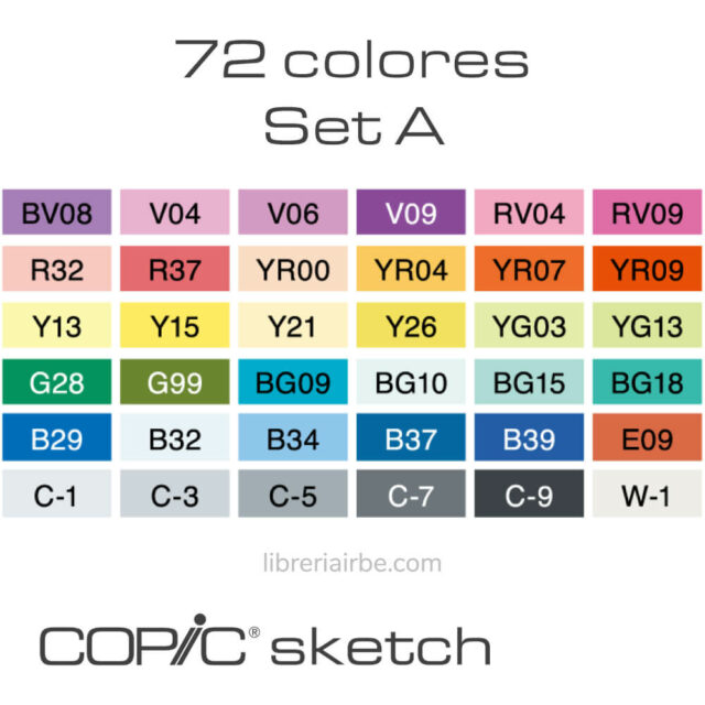 Estuche Rígido con 72 Marcadores COPIC Sketch - Set A Swatch 1