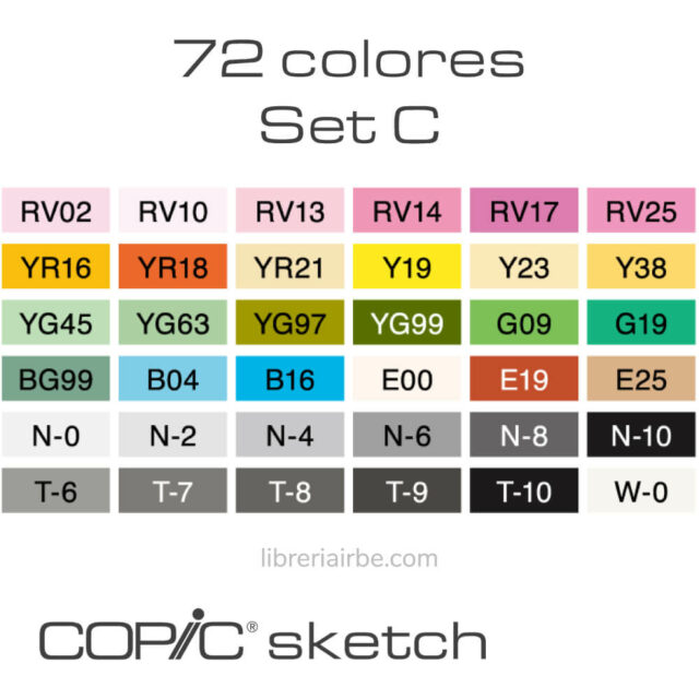 Estuche Rígido con 72 Marcadores COPIC Sketch - Set C Swatch 1
