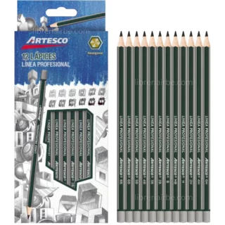 Lápices de Grafito, para Dibujo, Artesco, Set de 12 Piezas (6H a 8B)
