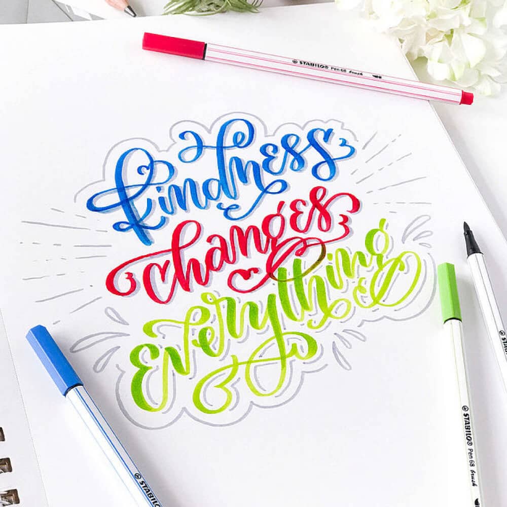 Marcadores STABILO Pen 68 Brush Lettering Kindness