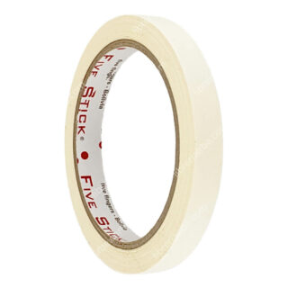 Rollo Cinta Adhesiva Masking de Papel Five Stick 1-2- (12 mm) 26 Yardas