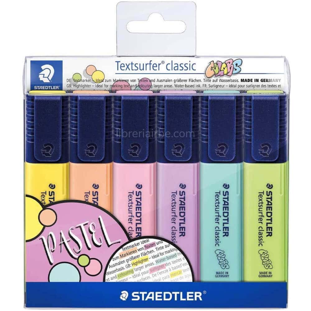 Set 6 Resaltadores STAEDTLER Textsurfer Classic - Pastel