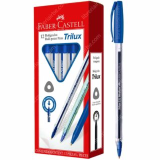 Caja 12 Bolígrafos Faber-Castell Trilux 032 Medium Azul