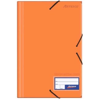 Folder con Liga Plástico Tamaño Oficio Artesco Naranja