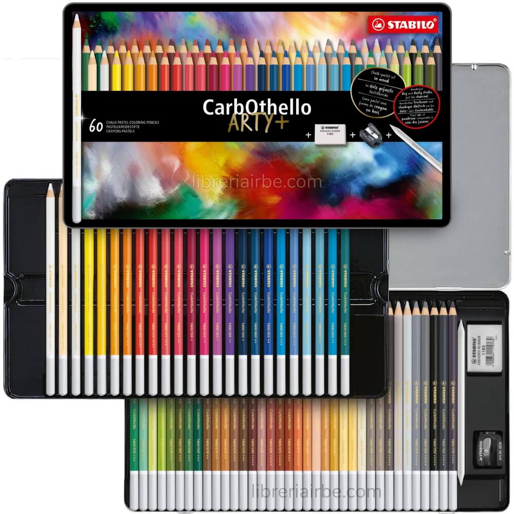 Lápices Tiza Pastel para Artistas, STABILO CarbOthello, con Estuche de Lata, Set de 60 Colores