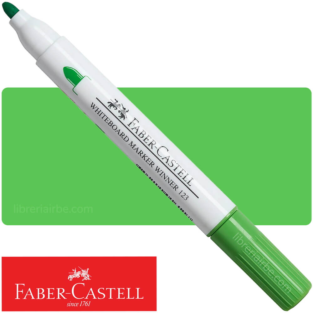 Marcador de Agua, para Pizarra Blanca, Faber-Castell, Winner 123 - Verde Limón