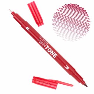 Rotulador Acuarelable Doble Punta Tombow Twintone - Strawberry Red 75