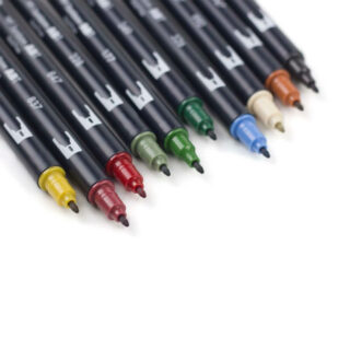 Set 10 Marcadores Tombow Dual Brush Pens – Paleta Holiday Puntas