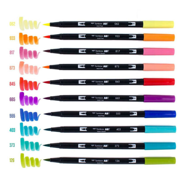 Set 10 Marcadores Tombow Dual Brush Pens – Paleta Retro Swatch