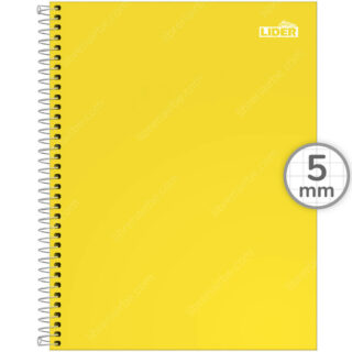 Cuaderno Anillado Carta LIDER con 100 Hojas Cuadriculadas 5 mm - Amarillo