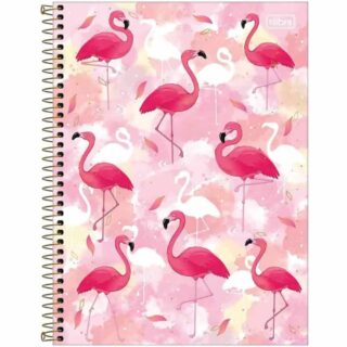 Cuaderno Anillado Carta Tilibra Aloha con 80 Hojas Cuadriculadas -Flamingo Pattern-