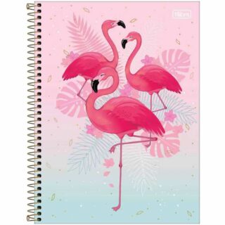 Cuaderno Anillado Carta Tilibra Aloha con 80 Hojas Cuadriculadas -Flamingos-