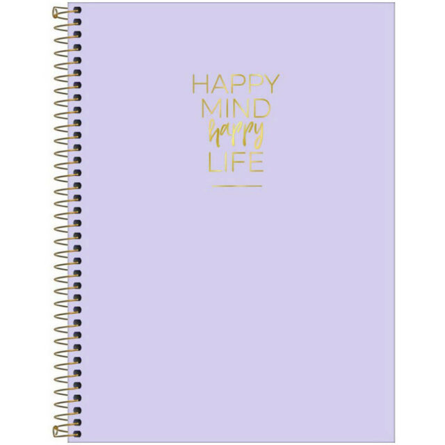 Cuaderno Anillado Carta Tilibra Happy con 80 Hojas Cuadriculadas -Smile- Lila Pastel