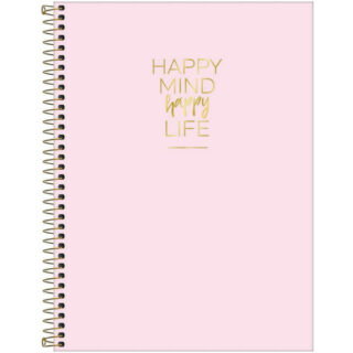 Cuaderno Anillado Carta Tilibra Happy con 80 Hojas Cuadriculadas -Smile- Rosa Pastel