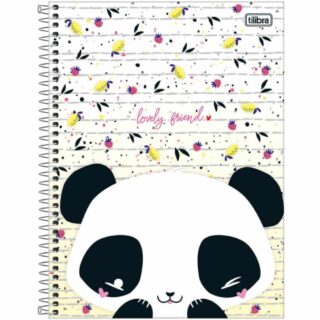 Cuaderno Anillado Carta Tilibra Lovely Friend con 80 Hojas Cuadriculadas -Panda-