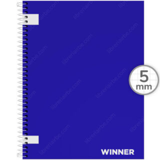 Cuaderno Anillado Carta WINNER con 100 Hojas Cuadriculadas 5 mm - Azul