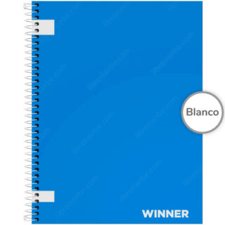 Cuaderno Anillado Carta WINNER con 100 Hojas sin Cuadriculado - Celeste
