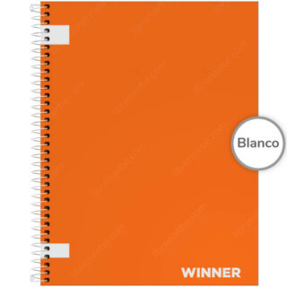 Cuaderno Anillado Carta WINNER con 100 Hojas sin Cuadriculado - Naranja