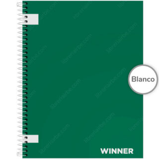 Cuaderno Anillado Carta WINNER con 100 Hojas sin Cuadriculado - Verde