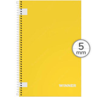 Cuaderno Anillado Oficio WINNER con 100 Hojas Cuadriculadas 5 mm - Amarillo