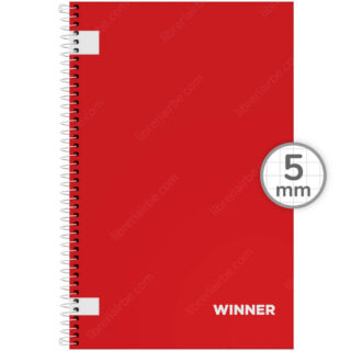 Cuaderno Anillado Oficio WINNER con 100 Hojas Cuadriculadas 5 mm - Rojo