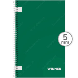 Cuaderno Anillado Oficio WINNER con 100 Hojas Cuadriculadas 5 mm - Verde