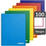 Cuaderno Tamaño Carta, Espiral de Plástico, Tapa Dura, WINNER, con 100 Hojas Bond Blancas, con Margen