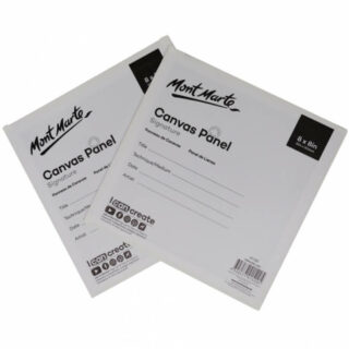 Set 2 Paneles de Lienzo Mont Marte (20.4 x 20.4 cm) Set Reverso
