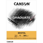 Bloc de Papel Bristol CANSON GRADUATE con 20 Hojas de 180 g Tamaño A3