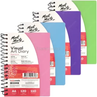 Cuaderno de Dibujo, Diario de Arte Visual, Mont Marte Signature, Tamaño A6, Colores