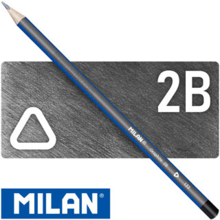 Lápiz de Grafito, 2B, MILAN 133, Color Negro, Triangular