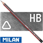 Lápiz de Grafito, HB, MILAN 133, Color Negro, Triangular