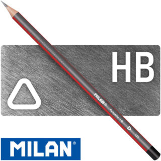 Lápiz de Grafito, HB, MILAN 133, Color Negro, Triangular