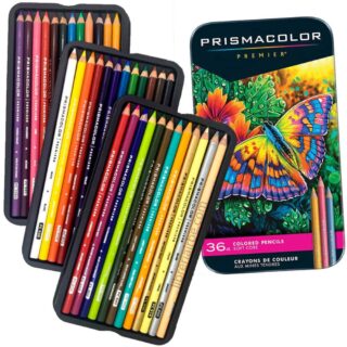 Lápices de Colores Prismacolor Premier Soft Core, Calidad Profesional, en Estuche de Metal, Set de 36 Colores