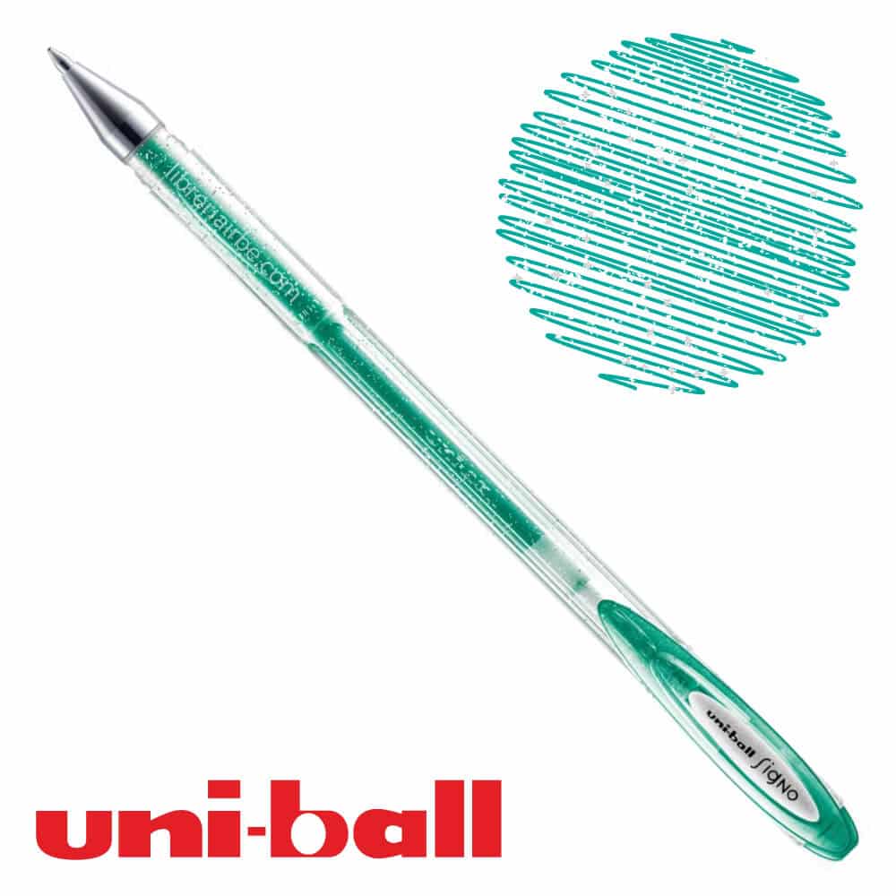 Bolígrafo Gel uni-ball Signo Sparkling Glitter Verde
