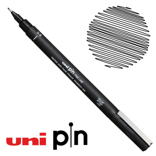 Estilógrafo de Dibujo uni Pin Fine Line Negro 0.6