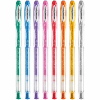 Set 8 Bolígrafos Gel uni-ball Signo Sparkling Glitter